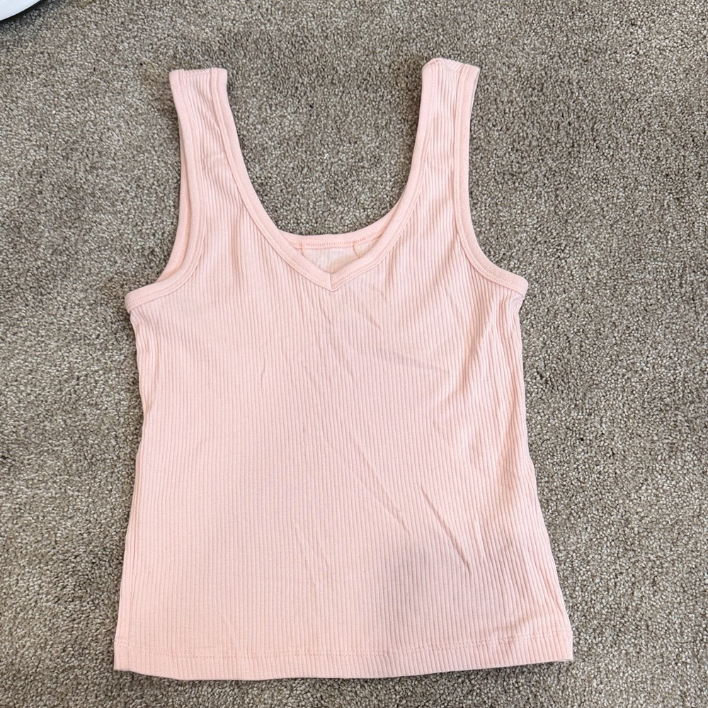 Women's RD Style Ribbed Scoop Tank Top - Blush Pink